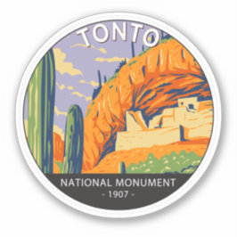 Tonto National Monument Arizona Vintage Klistermärken