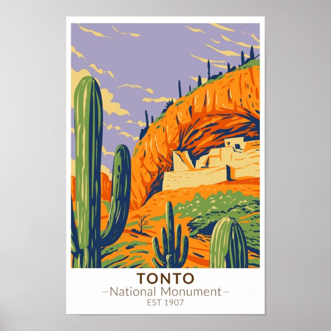 Tonto National Monument Arizona Vintage Poster (Framsidan)