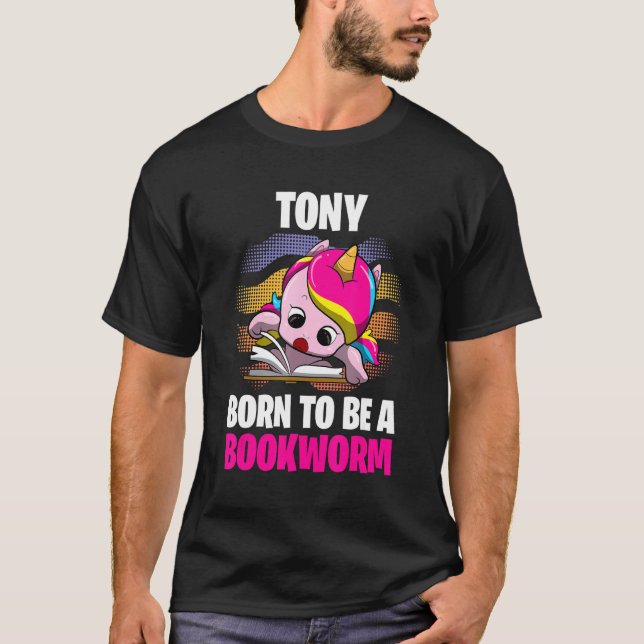 Tony Born som bokmask Personlig T Shirt (Framsida)