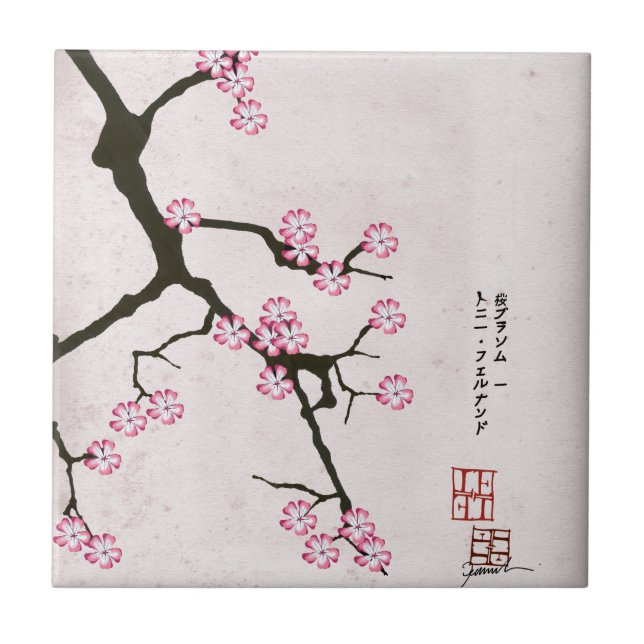 tony fernandess antika blommar 6 kakelplatta (Framsidan)