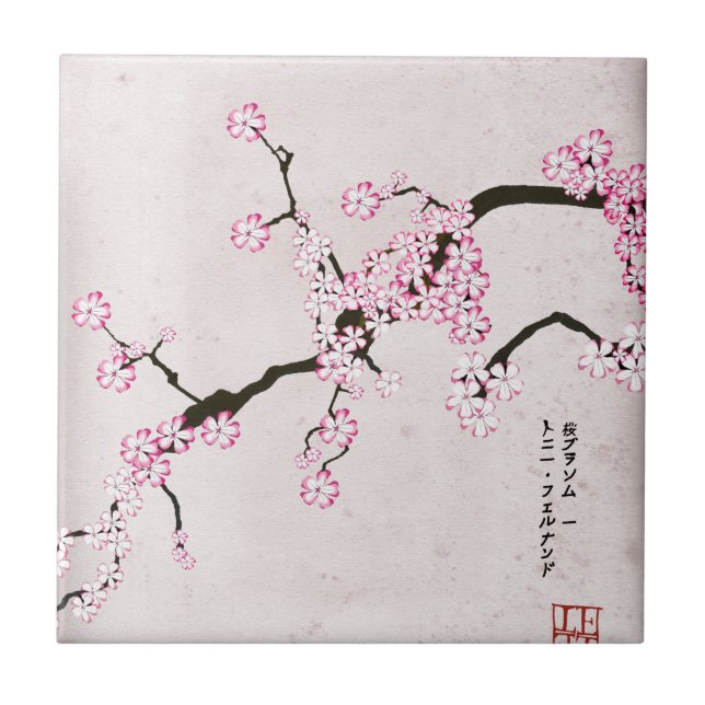 tony fernandess antika blommar 9 kakelplatta (Framsidan)