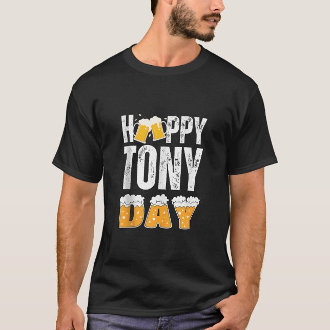 TONY Namn Matching Birthday Beer Funny jul G T Shirt (Framsida)