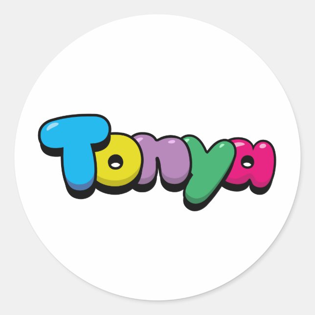 Tonya Runt Klistermärke (Framsida)