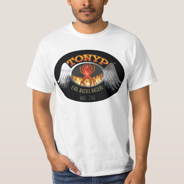 tonypondskan sparkar bakut den RacerCheapo Tee Shirt (Framsida)