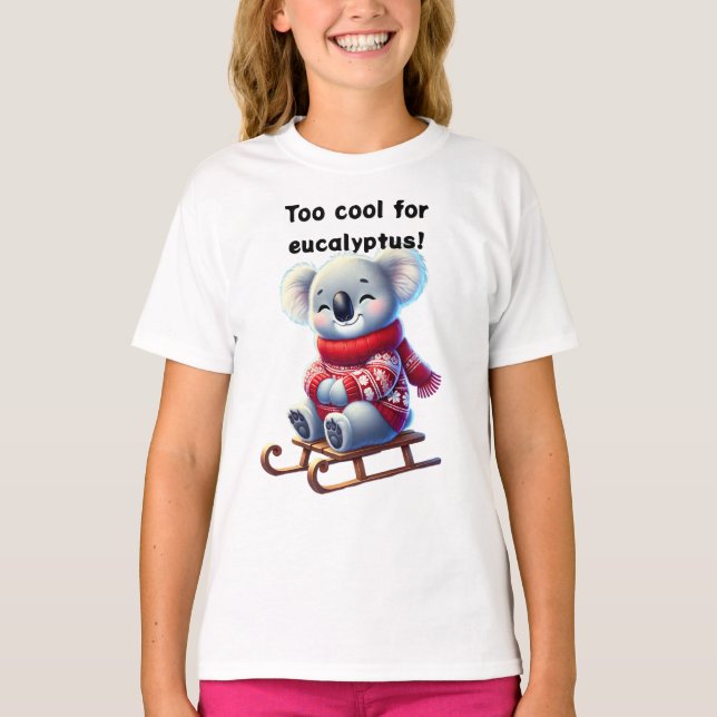 Too Cool for Eucalyptus | Funny Koala Kids T-Shirt (Framsida)