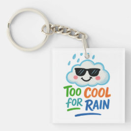 Too Cool for Rain | Cute Cloud Square Keychain