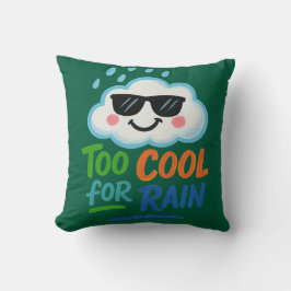 Too Cool for Rain | Cute Cloud Throw Pillow Kudde