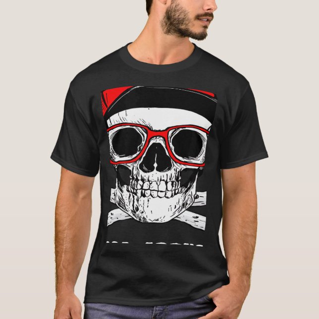 Too Cool For School Back To School Skeleton Skull  T Shirt (Framsida)