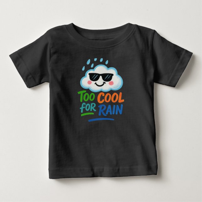 Too Cool Rain Cute Cloud Baby Fine Jersey T-Shirt (Framsida)