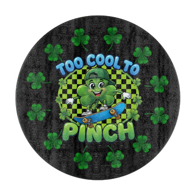 Too Cool to Pinch Skateboard Shamrock St. Patricks (Framsidan)