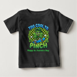 Too Cool to Pinch Skateboard Shamrock St. Patricks T Shirt