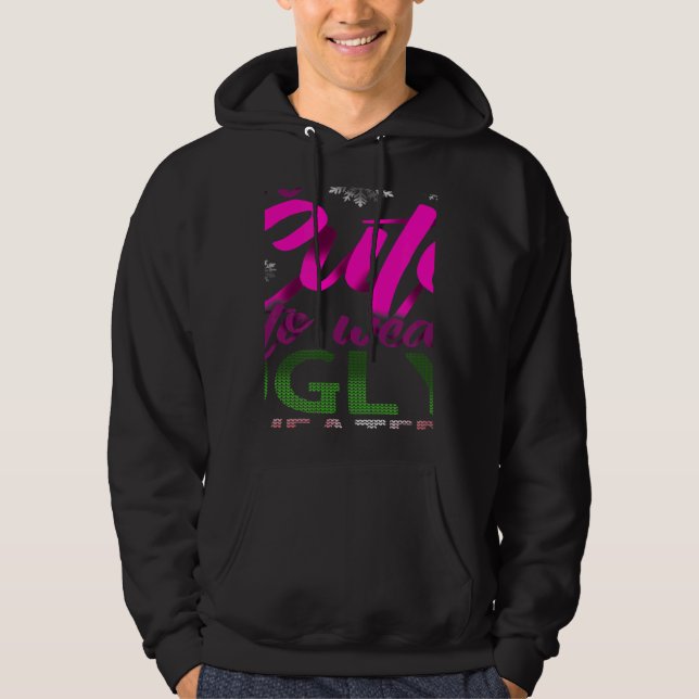 TOO CUTE  Christmas UGLY Sweaters Hoodie (Framsida)