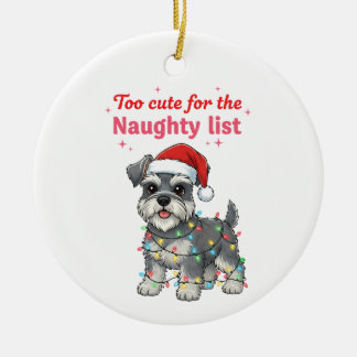 Too Cute for the Naughty List Schnauzer  Julgransprydnad Keramik