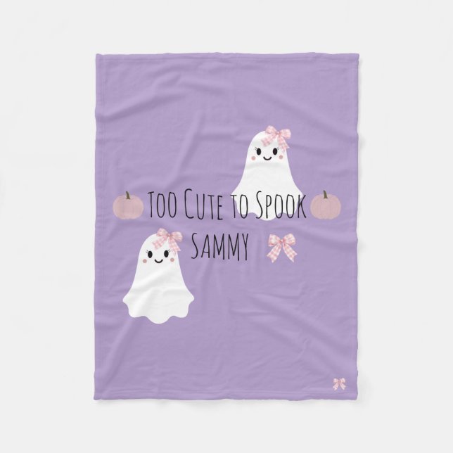 Too Cute Halloween perzonalized Baby Blanket Fleecefilt (Framsidan)