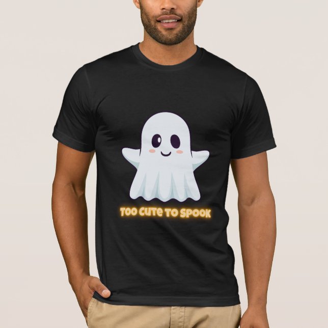 Too Cute To Spook – Adorable Kawaii Ghost Hallowee T Shirt (Framsida)