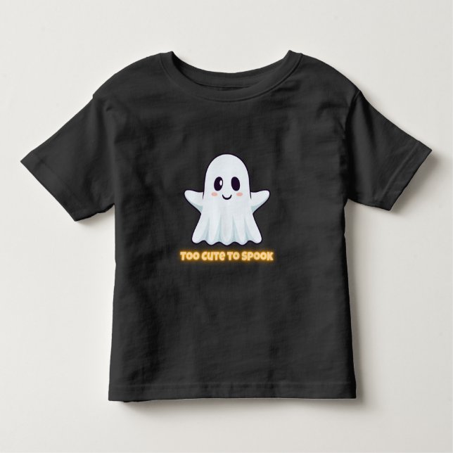 Too Cute To Spook – Adorable Kawaii Ghost Hallowee T Shirt (Framsida)