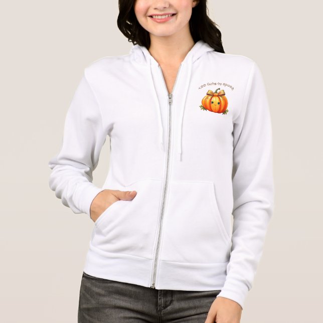 Too Cute to Spook – Fun Pumpkin Hoodie T Shirt (Framsida)