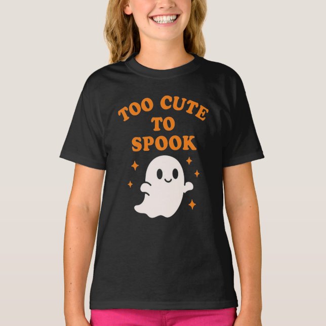  Too Cute To Spook - Funny Halloween Ghost Girl's  T Shirt (Framsida)