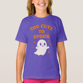 Too Cute To Spook - Funny Halloween Ghost Girl's T Shirt