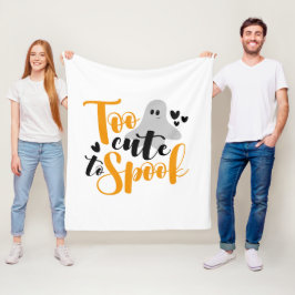Too Cute To Spook Ghost Halloween Funny Hoodie Fleecefilt