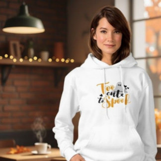 Too Cute To Spook Ghost Halloween Funny Hoodie T Shirt