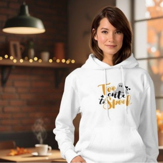 Too Cute To Spook Ghost Halloween Funny Hoodie T Shirt (Skapare uppladdad)