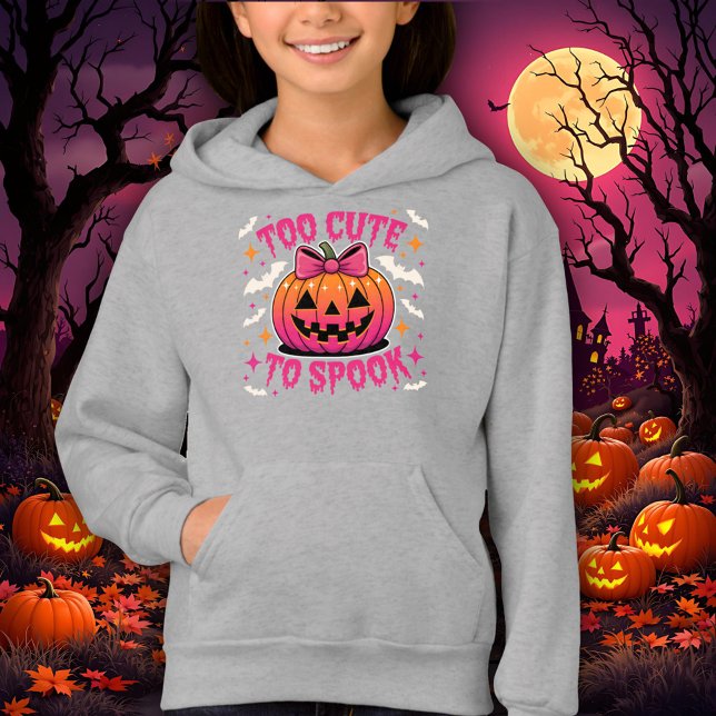 Too Cute to Spook Pink Coquette Halloween Pumpkin T Shirt (Skapare uppladdad)