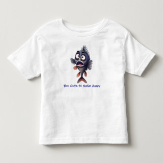 Too Cute to Swim Away – Funny Cartoon Fish Kids  T Shirt