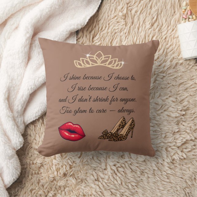 Too Glam To Care – Chic Quote  Kudde (Filt)