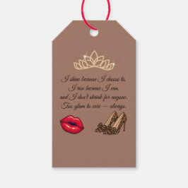 Too Glam To Care – Chic Quote Presentetikett