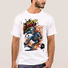 Too Hot to Stop – Flammender Skater-Style T Shirt