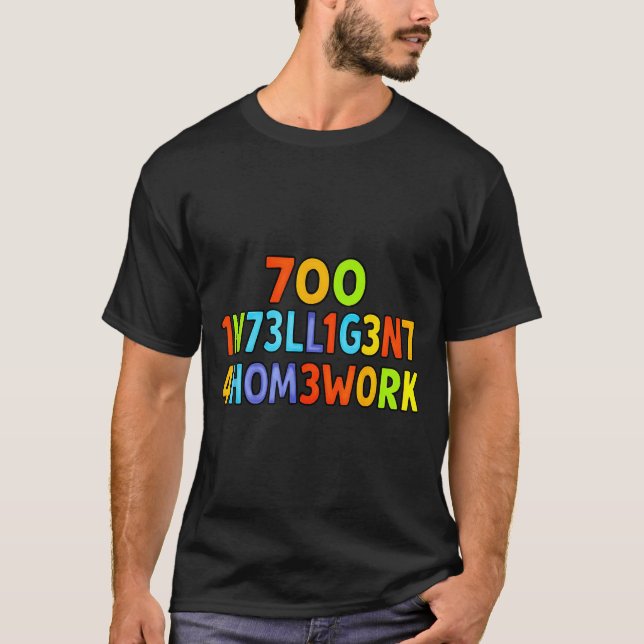 Too Intelligent For Homework Funny School Kids Tee (Framsida)