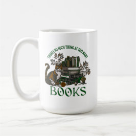 Too Many Books Green Floral Academia Mug Kaffemugg