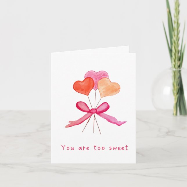 Too Sweet Valentine's Day Card Tack Kort (Framsida)