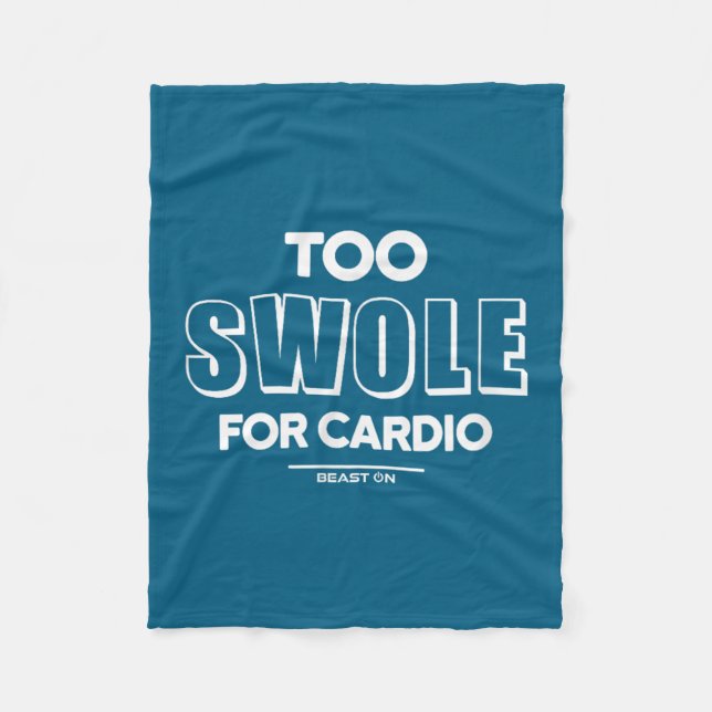 Too Swole For Cardio Training Gym Fitness Motivati Fleecefilt (Framsidan)