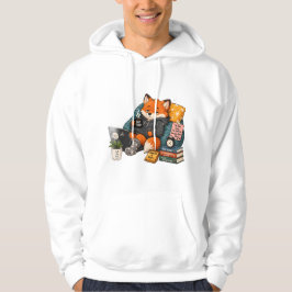 Too Tired to Care Fox – Cozy Sleepy Fox Low Energy Hoodie