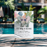 Too Wild to Be Five Elephant Jungle Birthday Inbjudningar<br><div class="desc">Celebrate a birthday that’s big, bright, and a little bit wild with this playful Too Wild to Be Five jungle birthday invitation featuring a charming watercolor elephant wearing pink sunglasses and a festive party hat. Surrounded by tropical leaves, colorful balloons, and cheerful party accents, this design creates a fun safari...</div>