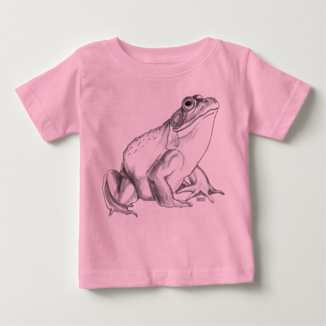 Toodler Frog T-shirt Bullfrog Art Baby Frog T-shir (Framsida)