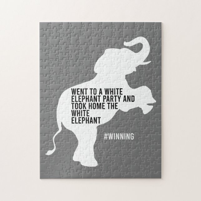 Took Home White Elephant Funny Pussel (Vertikal)