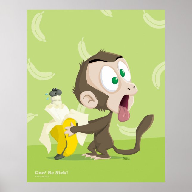 Tooky Monkey med Banana Poster (Framsidan)