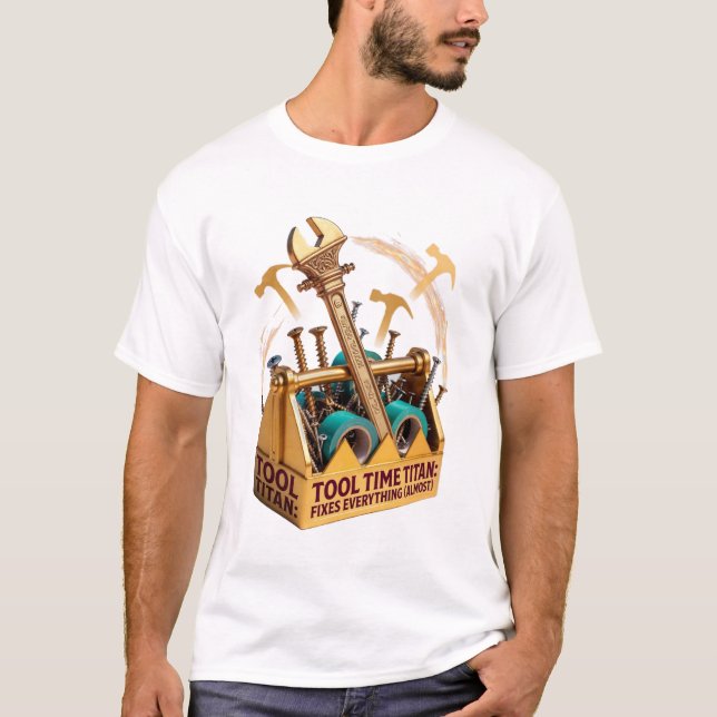 Tool Time Titan T Shirt, Funny Dad Gift T Shirt (Framsida)