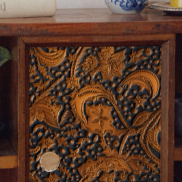 Toolade läderblommor vid midnatt Decoupage