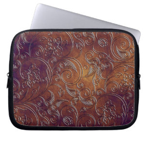 Tooled Leather look Electronics Bag Laptop Sleeve