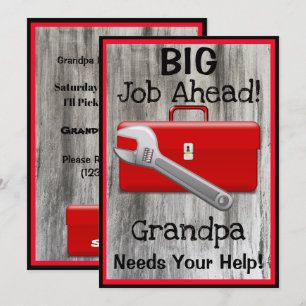 Toolin'Around med Grandpa-inbjudan Inbjudningar
