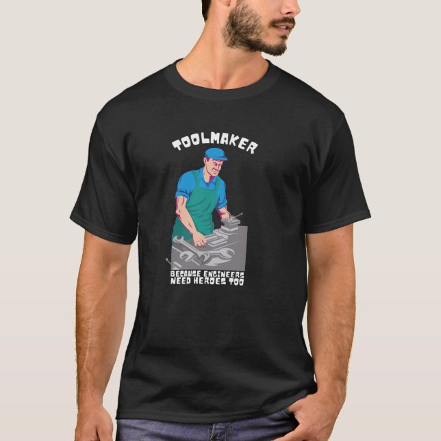 Toolmaker CNC-operatör och Machinist Ingenjör T Shirt (Framsida)