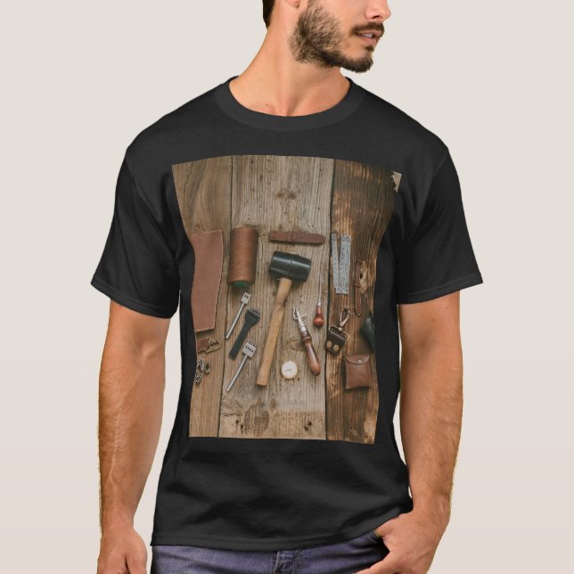 Tools Picture Design – Crafted for the Makers T Shirt (Framsida)