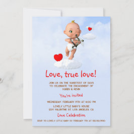 Toon Baby Cupid som flyger med en bogserpil Inbjudningar