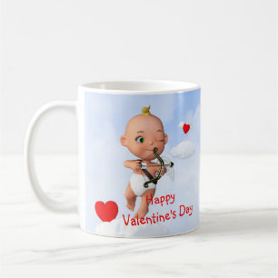Toon Baby Cupid som flyger med en bogserpil Kaffemugg