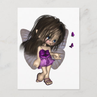 Toon Butterfly Fairy - Lila Vykort