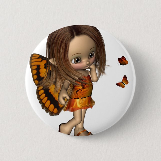Toon Butterfly Fairy - Orange Knapp (Framsida)